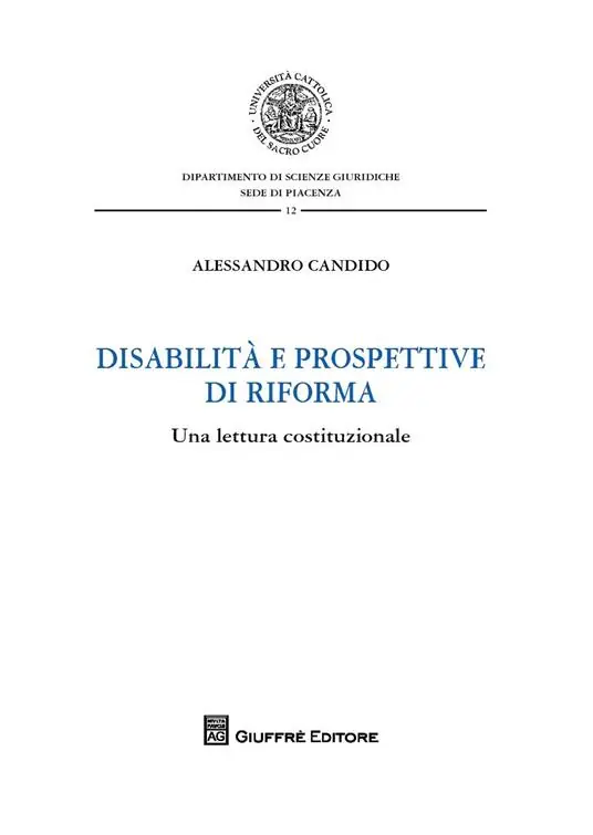 Disabilità e prospettive di riforma. Una lettura costituzionale Offerta Speciale