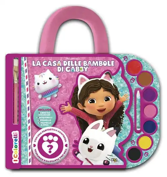 Nuova Collezione La casa delle bambole di Gabby. I colorelli. Valigetta con acquerelli. Ediz. a colori. Ediz. a spirale. Con 7 acquerelli, 1 pennello, 1 pastello a cera bianco e 1 sorpresa