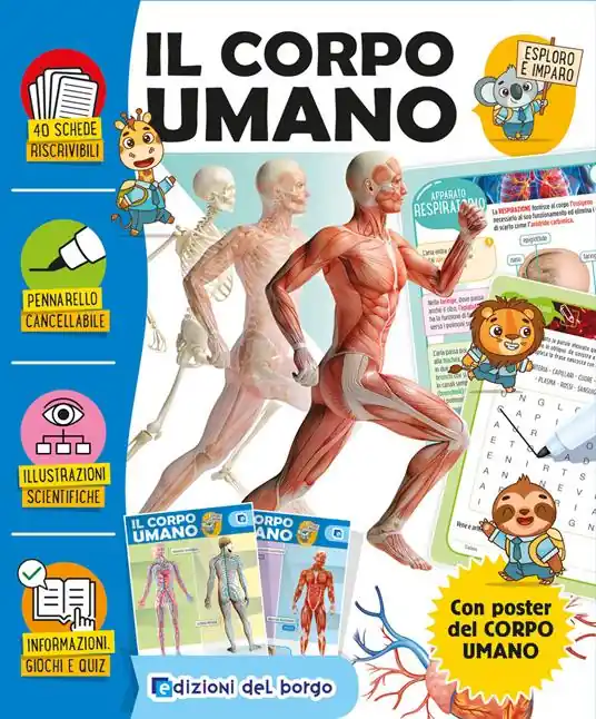 Il corpo umano. Esploro e imparo. Ediz. a colori. Con pennarello cancellabile. Con Poster Acquista Ora