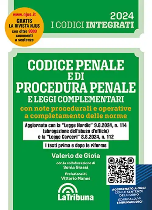 Codice penale e di procedura penale e leggi complementari con note procedurali e operative a completamento delle norme Prezzo Basso