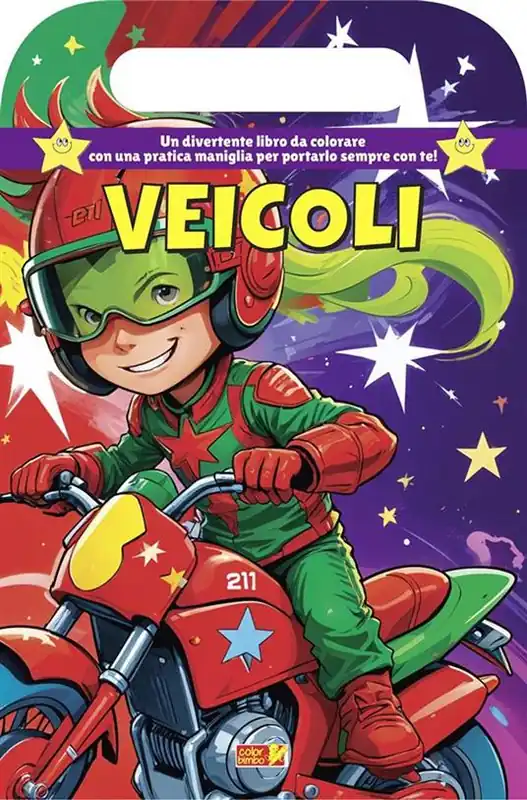 Veicoli. Libro da colorare con maniglia. Ediz. illustrata Occasione Imperdibile