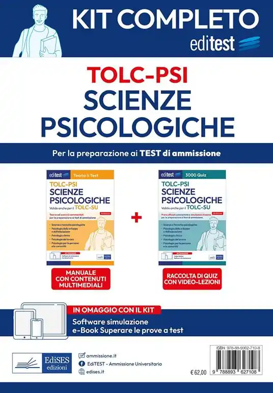 Offerta Del Giorno TOLC PSI 2024. Kit completo per il test di Scienze psicologiche. Con ebook. Con espansione online. Con software di simulazione
