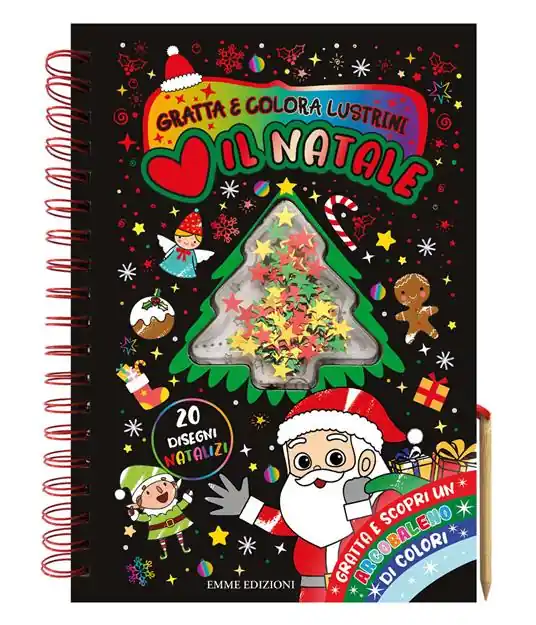 Pagamento Sicuro Amo il Natale. Gratta e colora lustrini. Ediz. illustrata. Con matita di legno