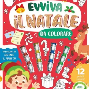 Evviva il Natale da colorare. Ediz. illustrata. Con 12 pastelli Offerta Del Giorno