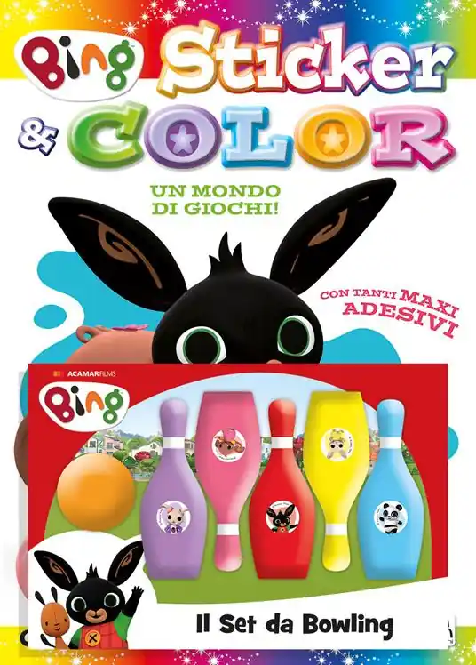 Offerta Del Giorno Bing. Un mondo di giochi. Bing. Sticker & color. Ediz. a colori. Con set da bowling
