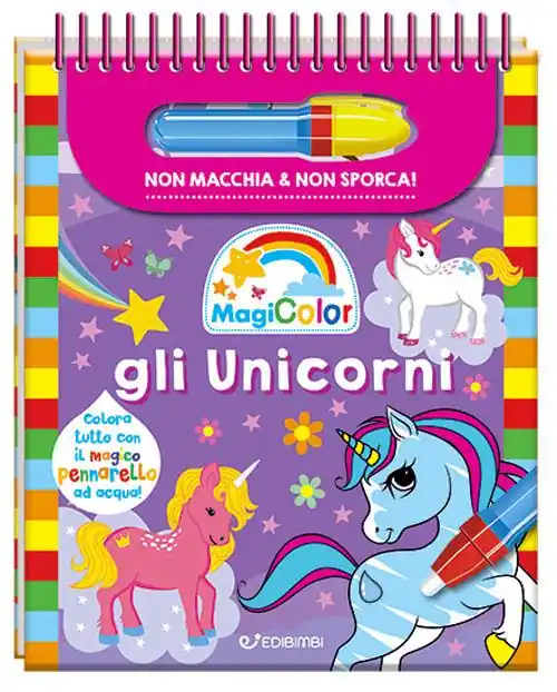 Offerta Lampo Gli unicorni. Magicolor. Ediz. a spirale. Con pennarello magico