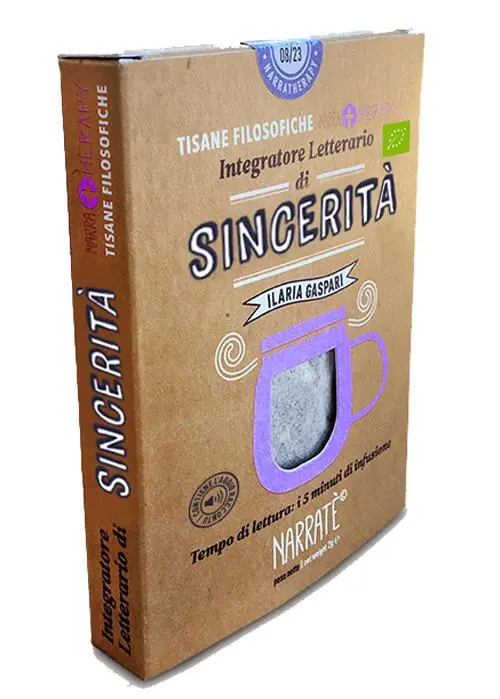 Di Tendenza Sincerità. Integratore letterario di tisane filosofiche Narratherapy. Con Filtro di tisana biologica, artigianale e made in Italy