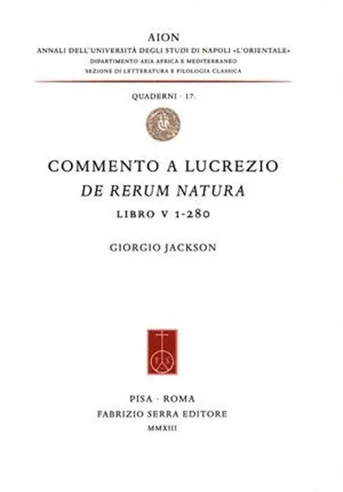 Consegna Rapida Commento a Lucrezio, De rerum natura, libro V 1-280