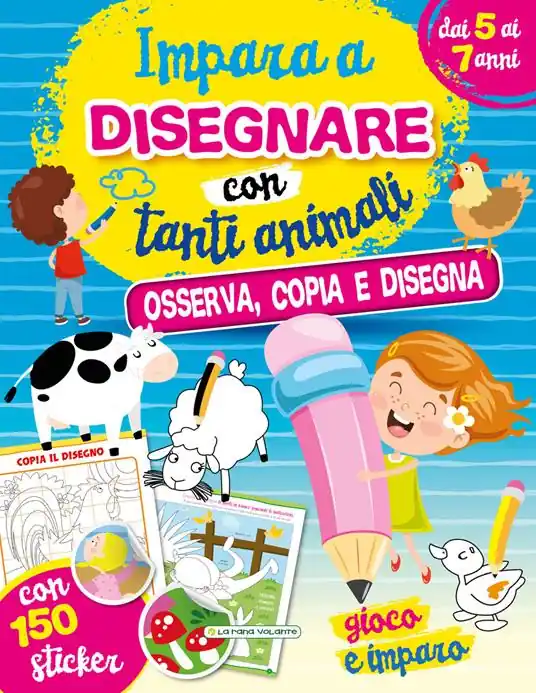 Impara a disegnare con tanti animali. Con adesivi. Ediz. a colori Super Prezzo