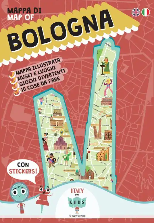 Mappa di Bologna Illustrata. Con adesivi. Ediz. italiana e inglese Spedizione Espresso
