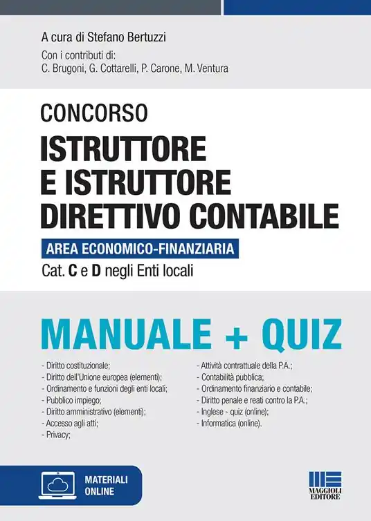 Compra Online Concorso istruttore e istruttore direttivo contabile Area economico-finanziaria Cat. C e D negli Enti locali. Manuale + quiz. Con Contenuto digitale per accesso online