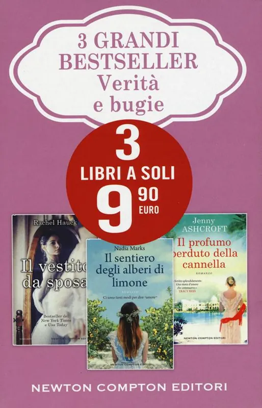 3 grandi bestseller. Verità e bugie Il vestito da sposa-Il sentiero degli alberi di limone-Il profumo perduto della cannella Subito Disponibile