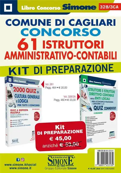 Comune di Cagliari. Concorso 61 istruttori amministrativo-contabili. Kit di preparazione Ordina Subito