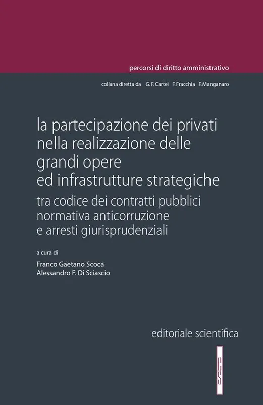 Professionale La partecipazione dei privati nella realizzazione delle grandi opere ed infrastrutture strategiche. Tra codice dei contratti pubblici normativa anticorruzione e arresti giurisprudenziali