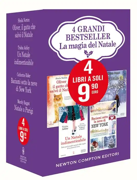 La magia del Natale Oliver, il gatto che salvò il Natale-Un Natale indimenticabile-Baciami sotto la neve di New York-Natale a Parigi Must-Have