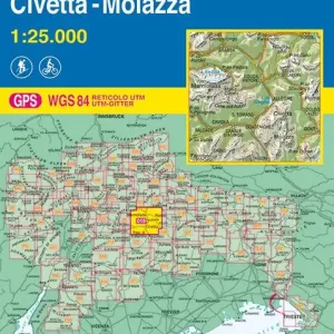 Marmolada. Pelmo. Civetta. Moiazza. Carta topografica 1 25.000 Bestseller
