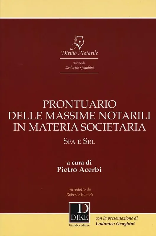 Promozione Prontuario delle massime notarili in materia societaria. SPA e SRL