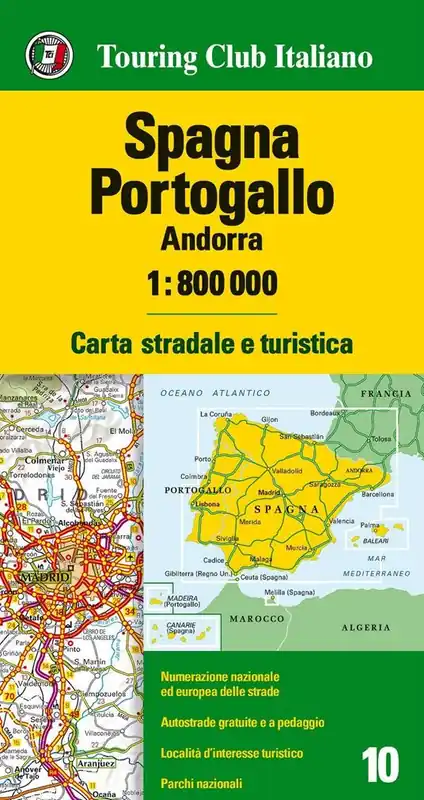 Spagna, Portogallo, Andorra 1 800.000. Carta stradale e turistica. Ediz. multilingue Ordina Subito