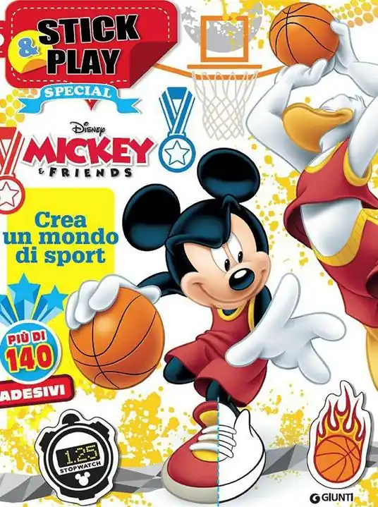 Spedito Oggi Topolino. Crea un mondo di sport. Mickey&friends. Stick & play special. Con adesivi. Ediz. illustrata