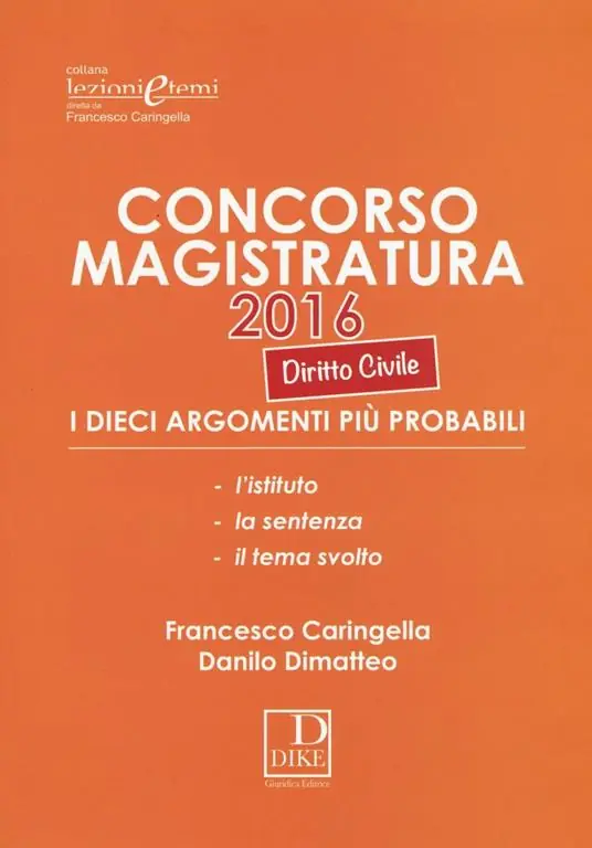 Vendita Finale Concorso magistratura 2016. I 10 argomenti più probabili di diritto civile