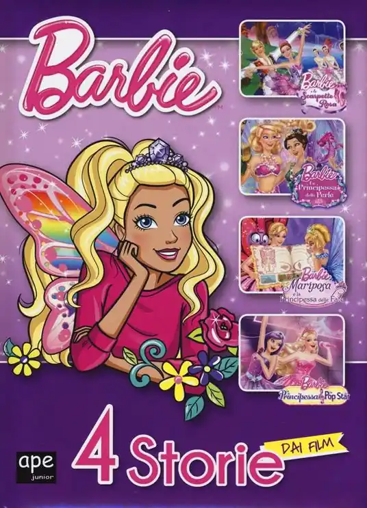 Offerta Speciale Barbie 4 storie dai film Barbie e la scarpetta rosa-La principessa delle perle-Mariposa e la principessa delle fate-La principessa, la pop star. Ediz. illustrata