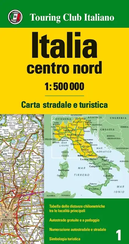 Italia centro nord 1 500.000. Carta stradale e turistica Reso Gratuito