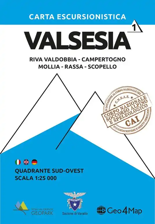 Prezzo Conveniente 101 Valsesia quadrante Sud Ovest. Riva Valdobbia, Campertogno, Mollia, Rassa, Scopello. Carta escursionistica 1.25.000. Ediz. multilingue. Vol. 1