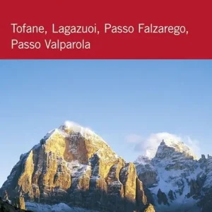Professionale 360° panorama-wanderkarte. Tofane, Lagazuoi, Passo Falzareg, Passo Valparola. Cartina escursionistica panorama a 360°