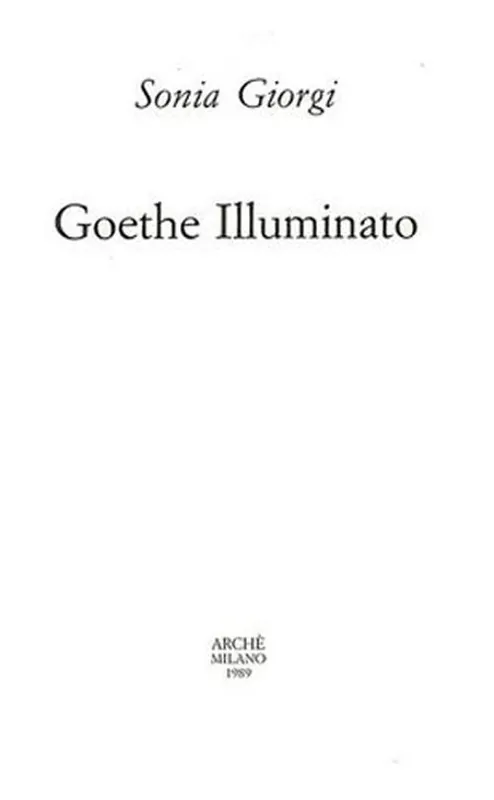 Goethe illuminato Novità