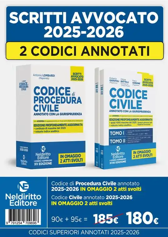 Kit codice civile e codice di procedura civile annotato con la giurisprudenza per l‘esame di avvocato 2025-2026 Sconto