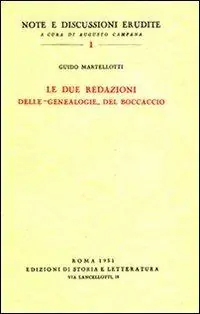 Direttamente Dal Produttore Le due redazioni delle «Genealogie» del Boccaccio
